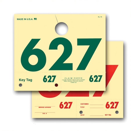 Car Dealer Depot Service Dispatch Nums, Hang Tags, 3 And 4 Digit, 1000 Per Set Rl-78 Pk 200